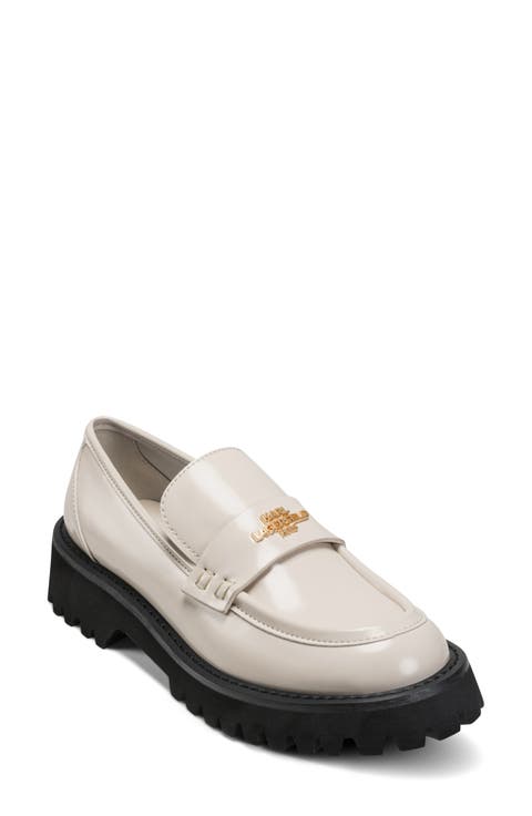 Gwen Logo Faux Leather Loafer (Women)