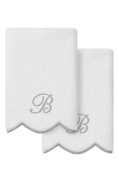 Scallop Personalized Monogram 2-Piece Towel Set