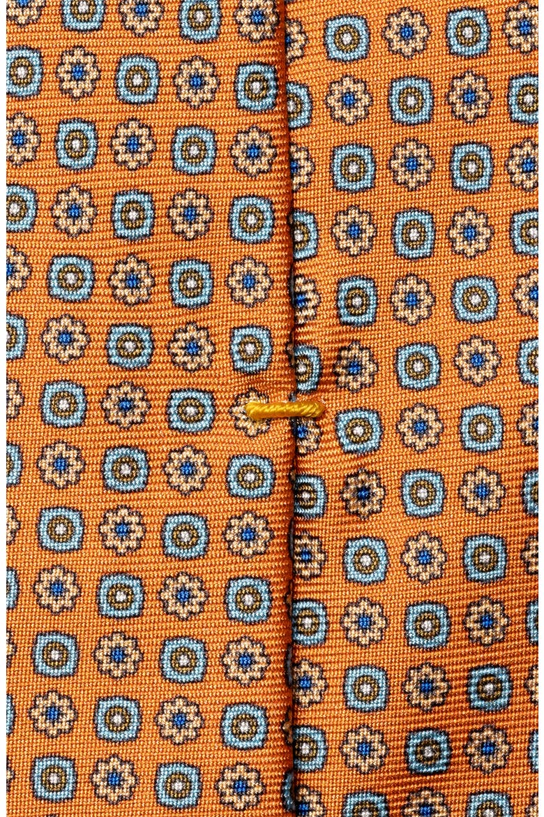 Micro Floral Silk Tie, Alternate, color, MEDIUM ORANGE