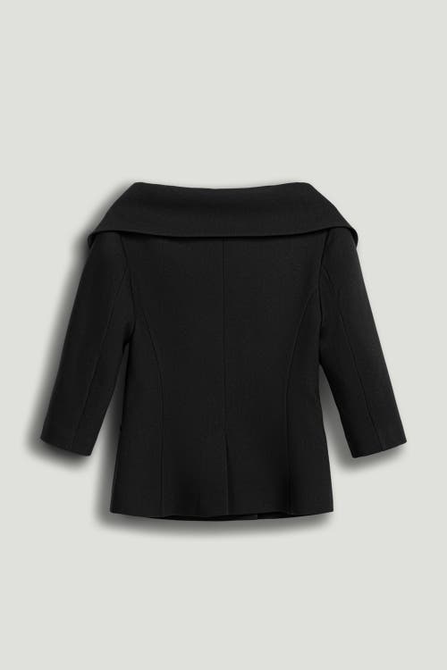 Nocturne Double-breasted Structured Jacket In Black