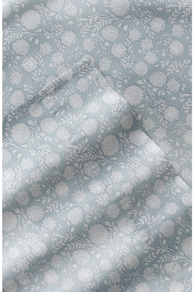300 Thread Count Cotton Sateen Sheet Set, Alternate, color, BOHEMIAN GARDEN BLUE