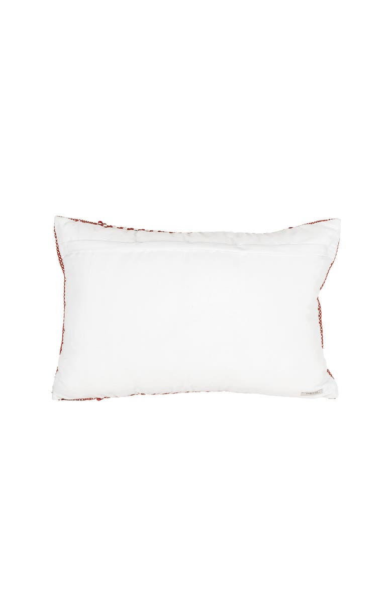 Foreside Home and Garden Outdoor Geometric Filled Lumbar Pillow, 16" x 24" Red, Alternate, color, Red