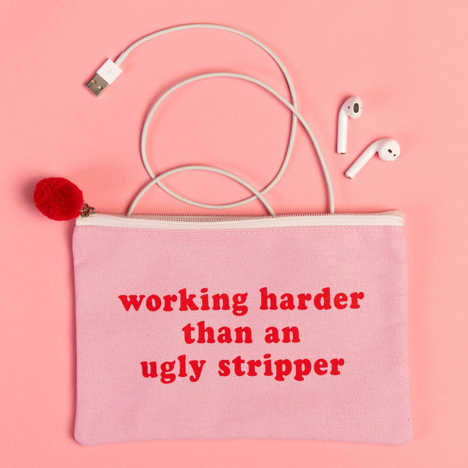Working Harder Bag Cotton Pink, Alternate, color, Red