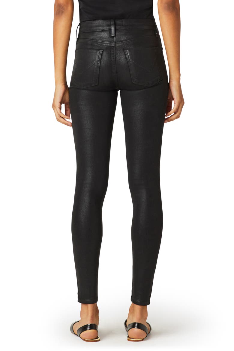 Barbara Coated High Waist Ankle Skinny Jeans, Alternate, color, NOIR COATED