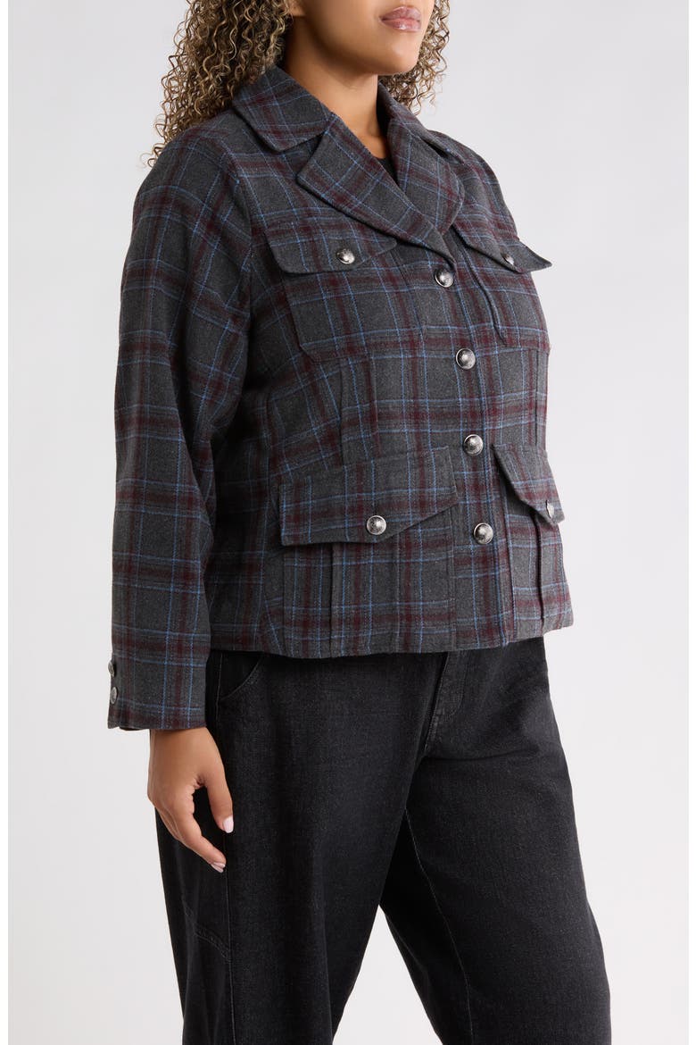 Military Jacket with Oversized Pockets, Alternate, color, STEEL GREY/ SKY BLUE