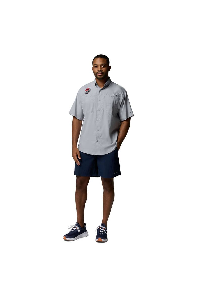 Men's Columbia Gray Georgia Bulldogs Tamiami Omni-Shade Button-Down Shirt, Alternate, color, Gray