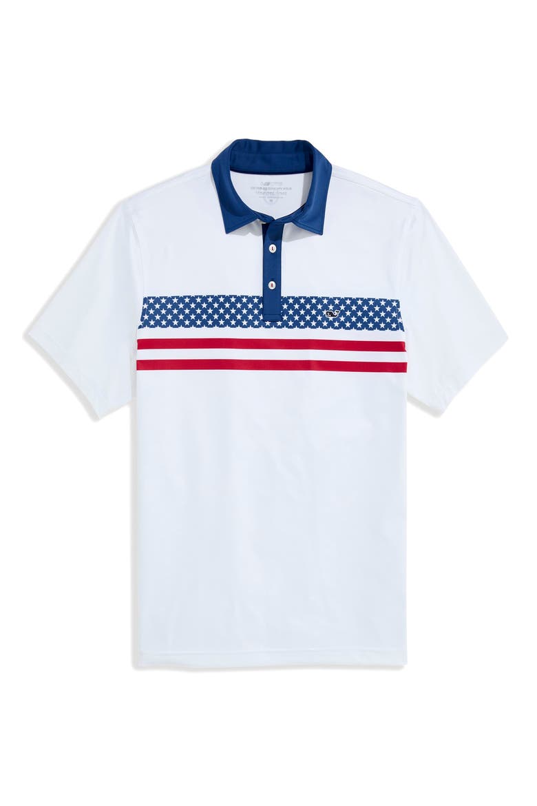 Americana Stripe Sankaty Performance Polo, Main, color, AMERICAN FLAG STRIPE