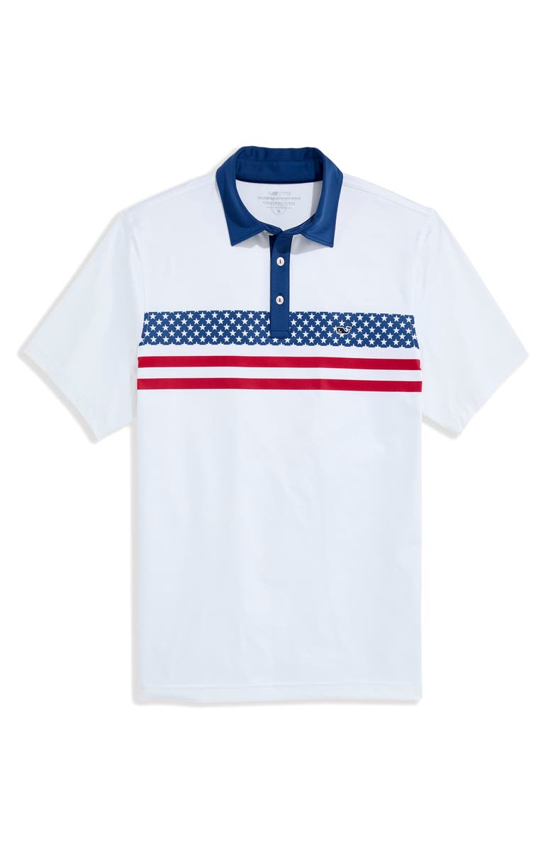 vineyard vines Americana Stripe Sankaty Performance Polo, Main, color, American Flag Stripe