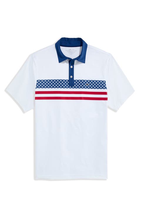 Americana Stripe Sankaty Performance Polo
