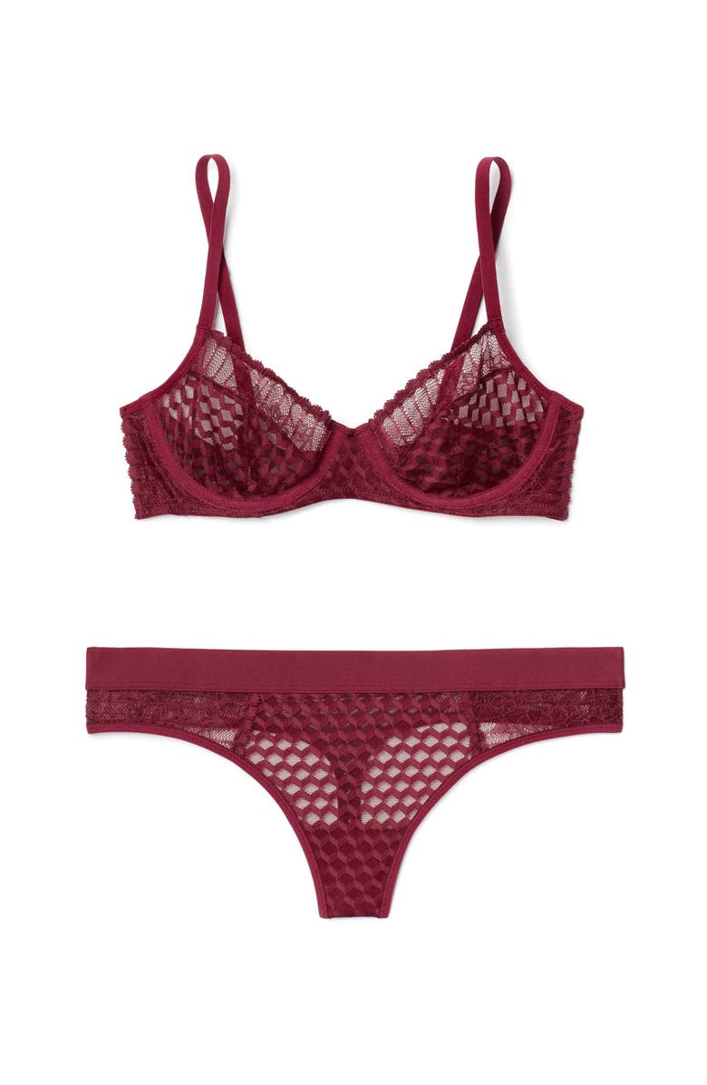 Naia Adaline Unlined Balconette Bra, Alternate, color, Dark Brown