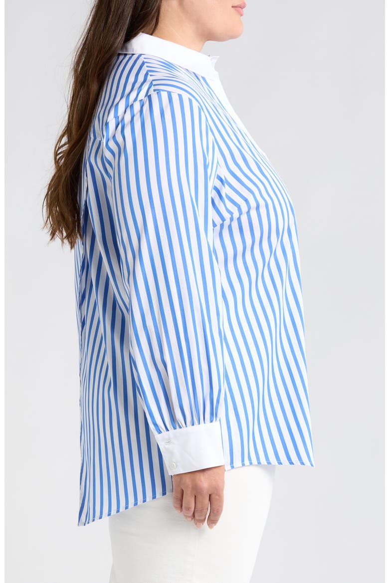 Franklin Cotton Stripe Button-Up Shirt, Alternate, color, INDIGO STRIPES