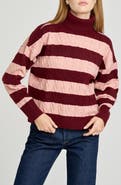 WAYF Sally Cable Knit Turtleneck Sweater