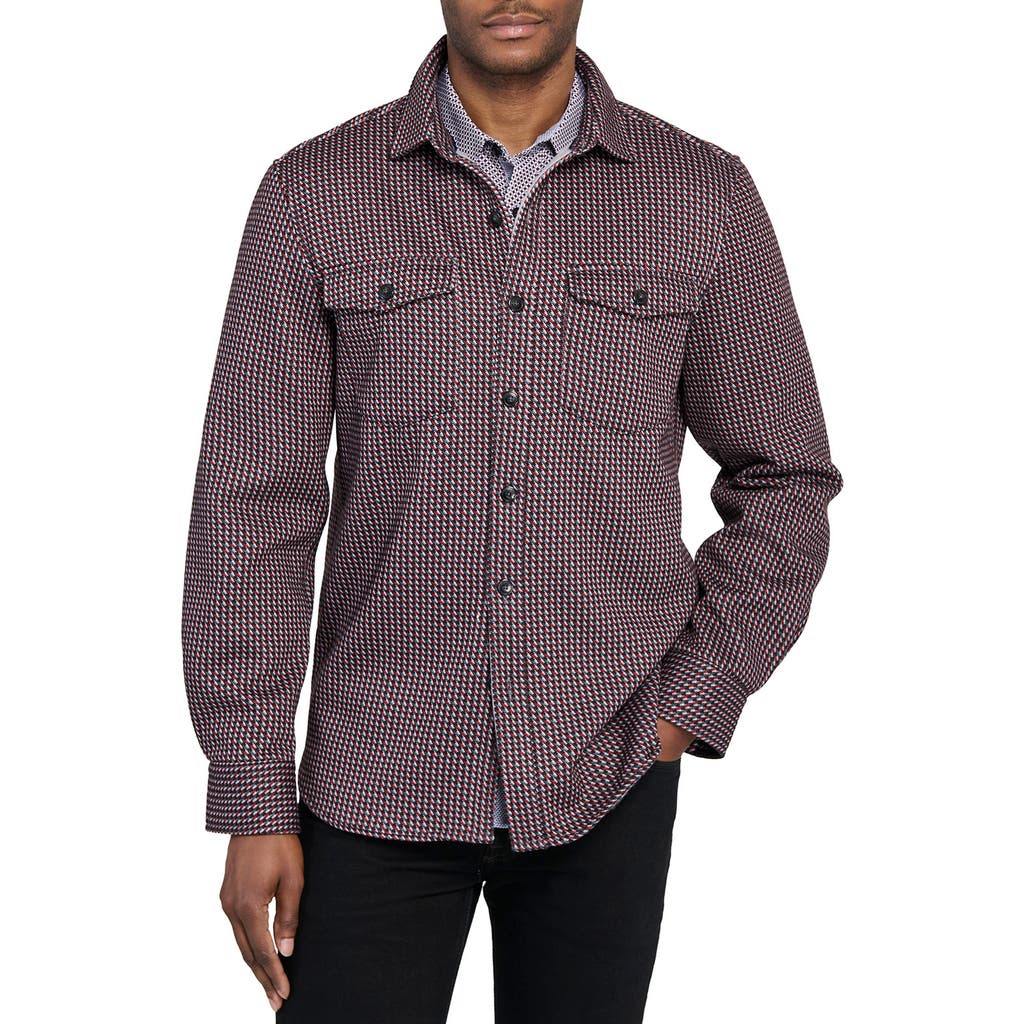 Construct Houndstooth Geo Shirt Jacket In Brown