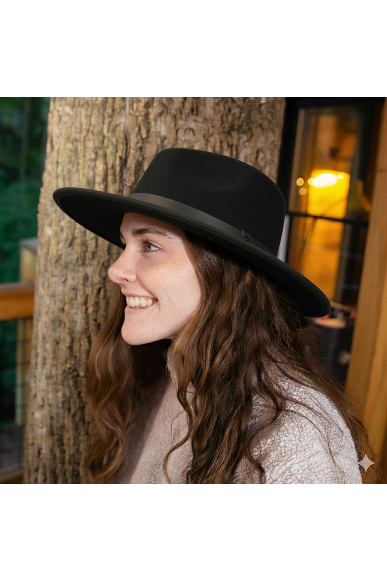 Holston Women's Flat Brim Hat, Alternate, color, Black