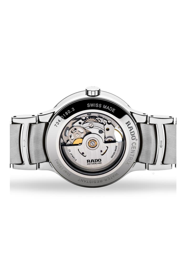 Centrix Automatic Open Heart Bracelet Watch, 38mm, Alternate, color, SILVER/ GREY/ SILVER