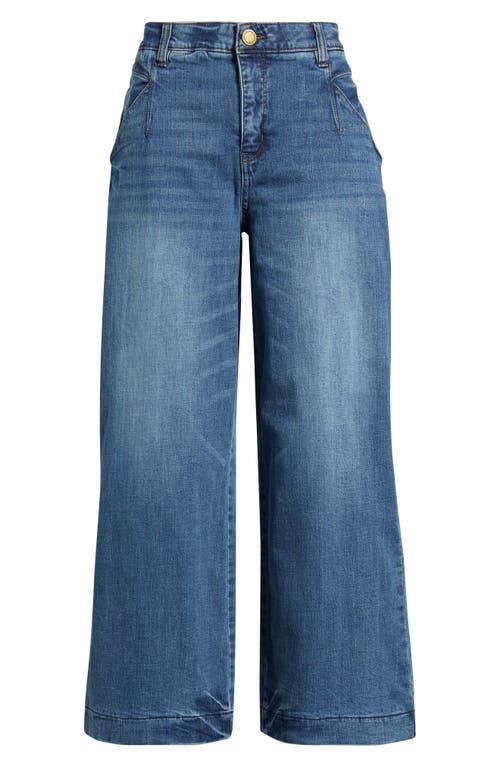 Wit & Wisdom Wyatt 'ab'solution Skyrise V-pocket High Waist Wide Leg Jeans In Blue
