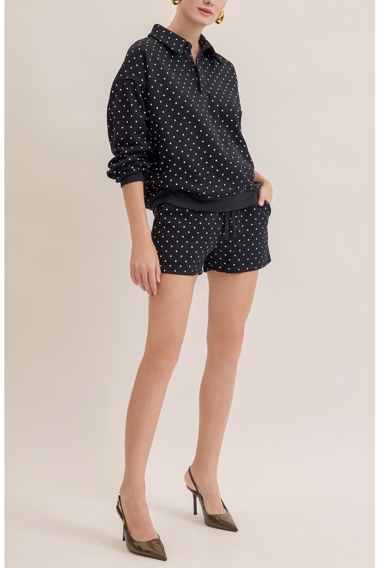 Joey Polka Dot Sweatshirt, Alternate, color, BLACK WHITE DOTS