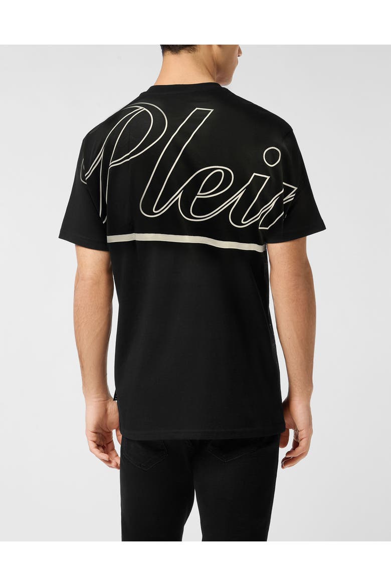 Jersey T-Shirt Roundneck Plein Men, Alternate, color, black/white