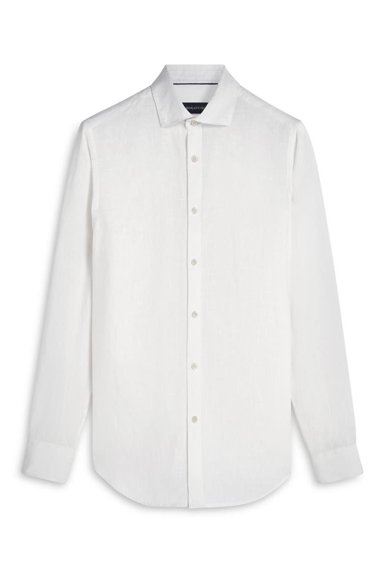 Axel Linen Button-Up Shirt, Alternate, color, WHITE