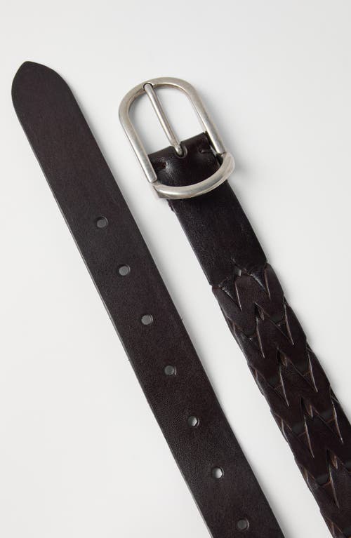 Brunello Cucinelli Braided Leather Belt In Brown