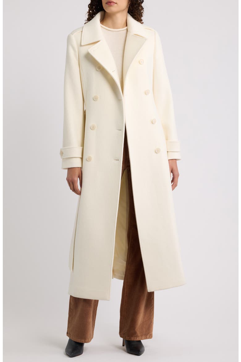 Double Breasted Wool & Cashmere Blend Maxi Coat, Alternate, color, OFF WHITE