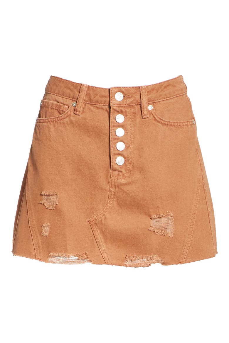 We the Free by Free People Denim A-Line Skirt, Alternate, color, BRONZE
