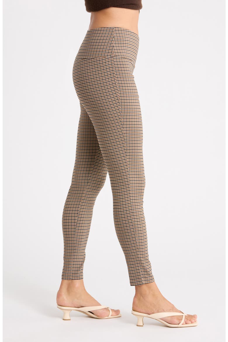Plaid Leggings, Alternate, color, BROWN