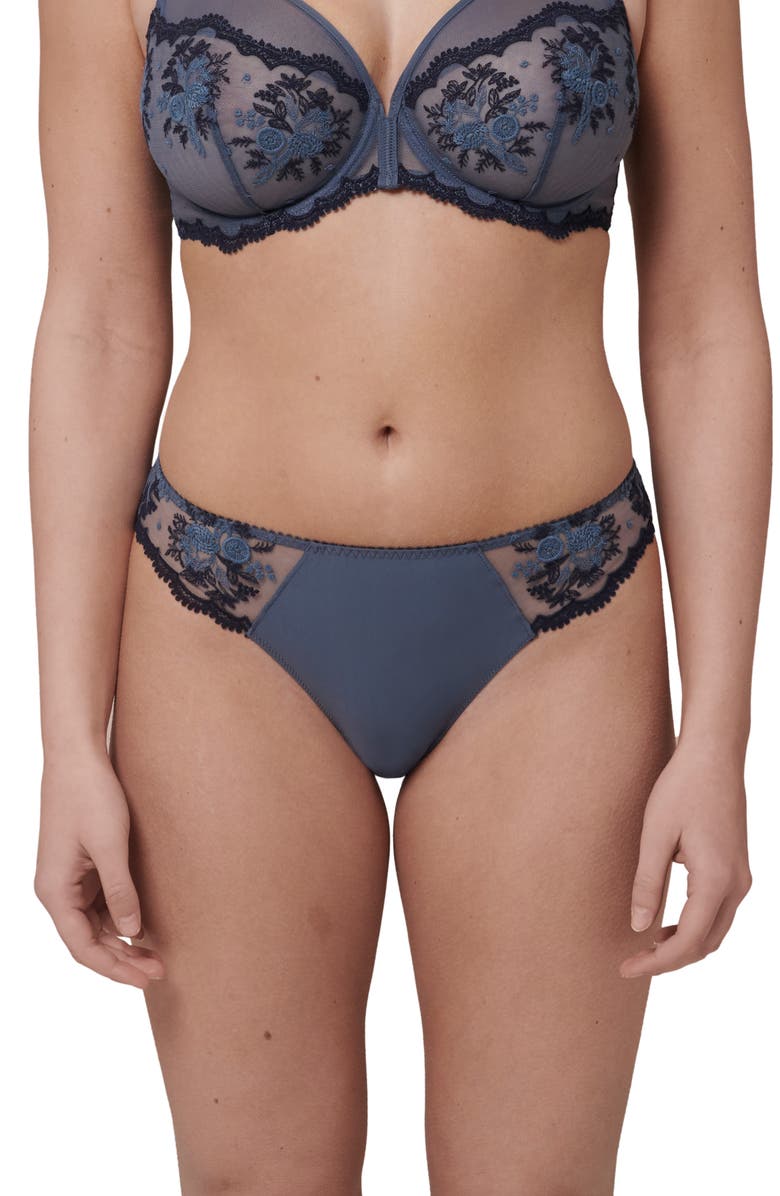Simone Perele Intrigue Embroidered Bikini, Alternate, color, 