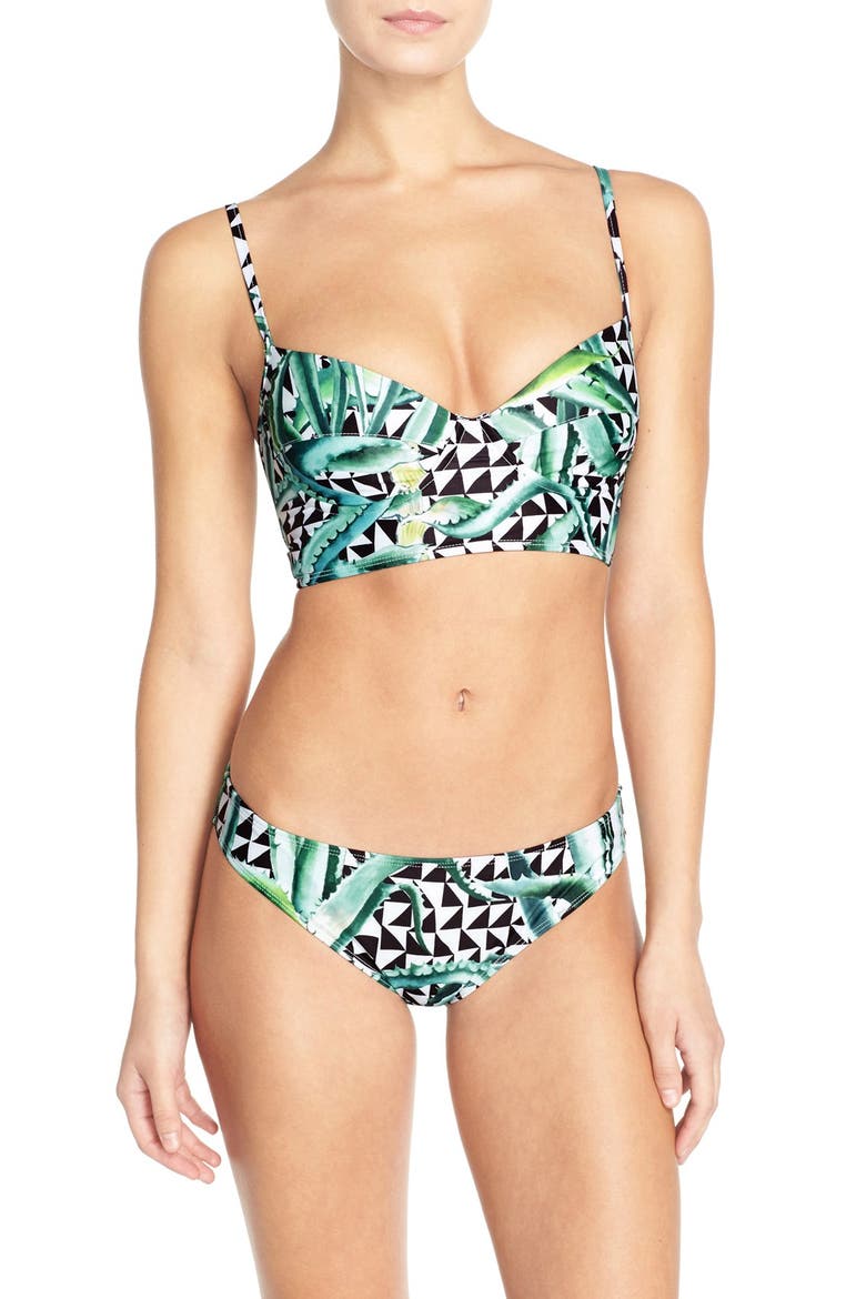 'Cami' Underwire Bikini Top, Alternate, color, GREEN