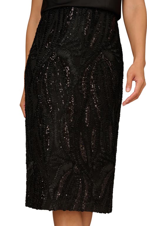 Aidan Mattox 3d Embroidered Sleeveless Cocktail Dress In Black