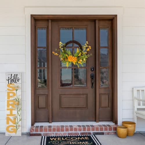 Northlight Peonies And Berries Floral Artificial Fall Harvest Twig Half Wreath In Multi
