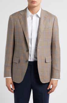 Canali Kei Trim Fit Plaid Super 130s Wool Sport Coat