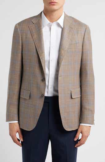 Canali Kei Trim Fit Plaid Super 130s Wool Sport Coat