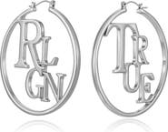 True Religion TrueRLGN Logo Hoop Earrings