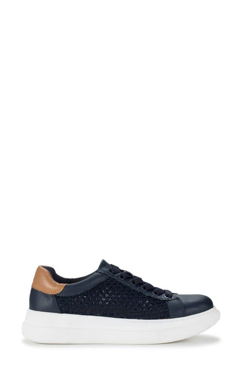 Baretraps Tiara Perforated Wedge Sneaker In Navy Leather