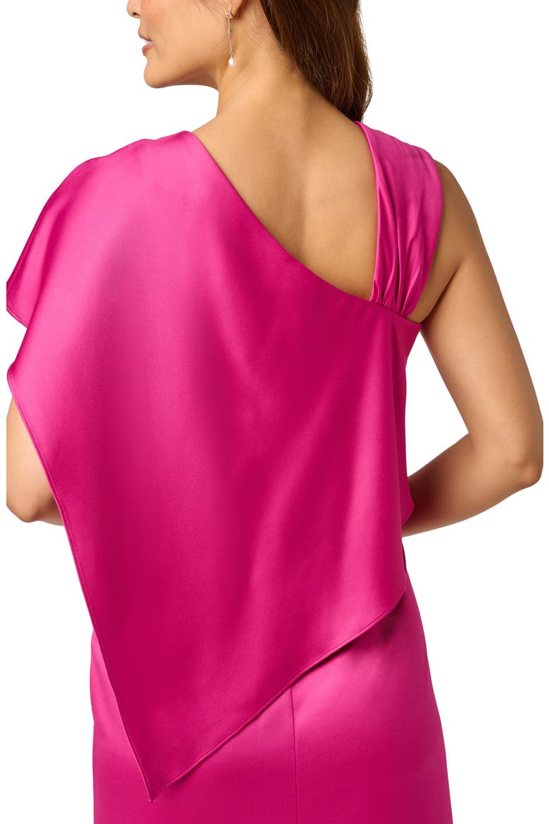 Satin Crepe Draped Gown, Alternate, color, BERRY ROSE
