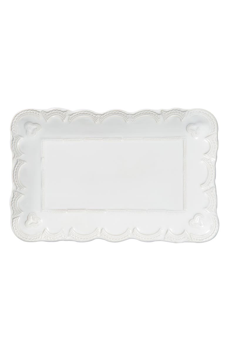 VIETRI Incanto Stone Lace Small Serving Platter, Main, color, White
