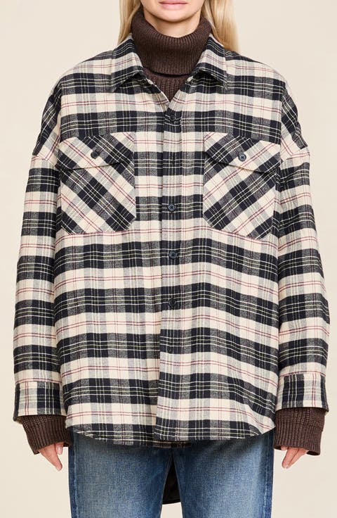 Plaid Flannel Shirt Jacket
