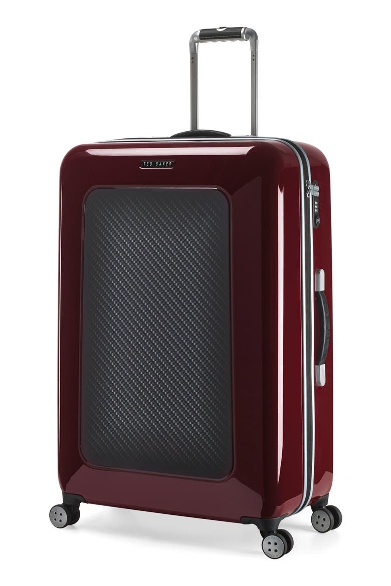 'Large Burgundy' Four Wheel Suitcase, Alternate, color, BURGUNDY