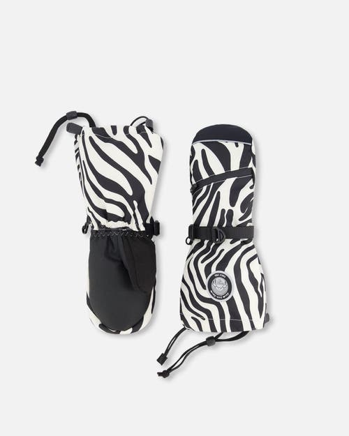 Deux Par Deux Girls Winter Mittens Teknik Animal In Animal Print