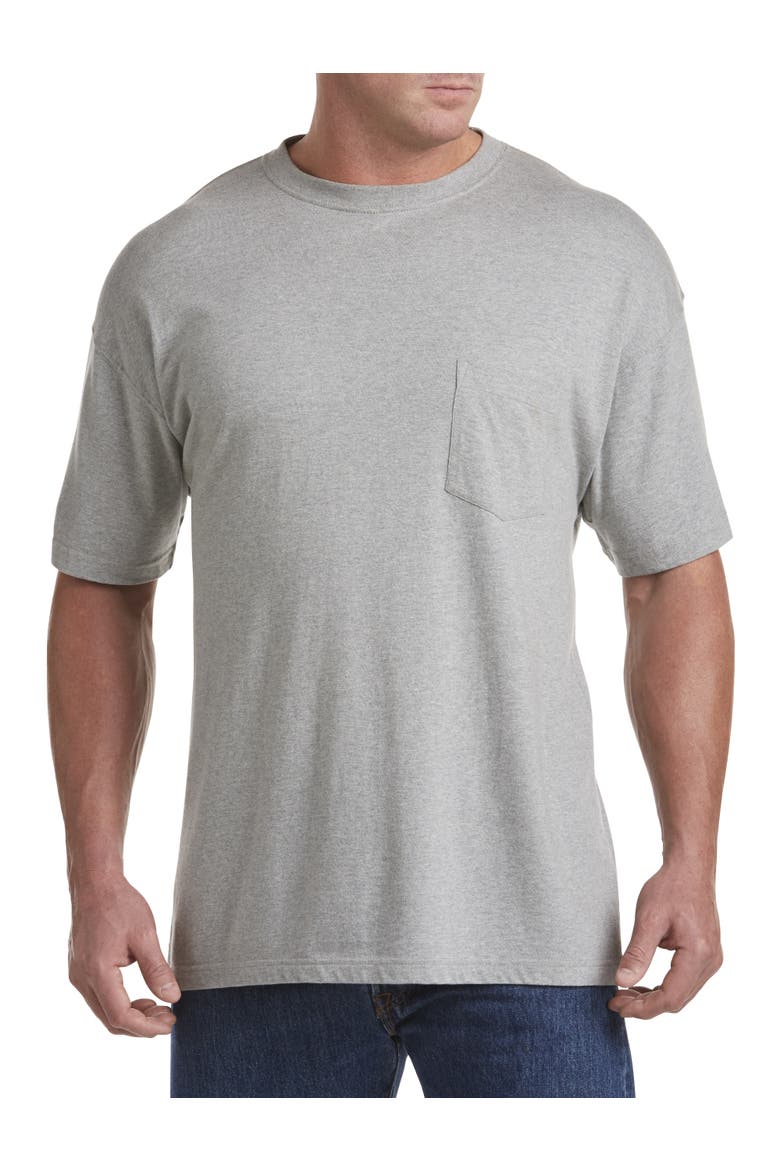 Big & Tall Moisture-Wicking Pocket T-Shirt, Main, color, GREY HEATHER