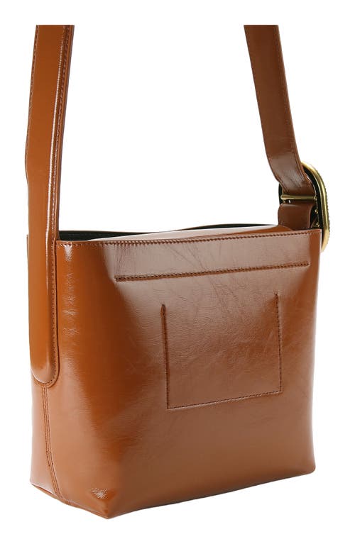 Kurt Geiger London Small Chelsea Leather Bucket Bag In Brown