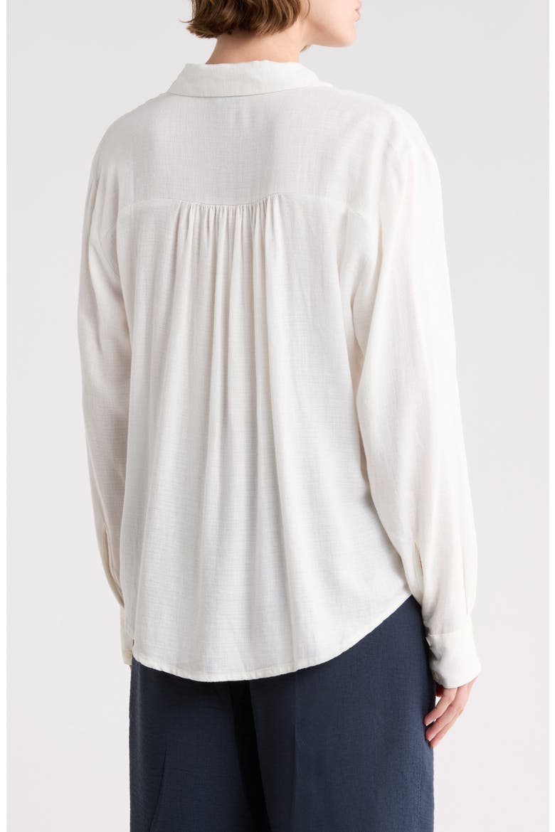 Woven Button-Up Shirt, Alternate, color, PAPER WHITE