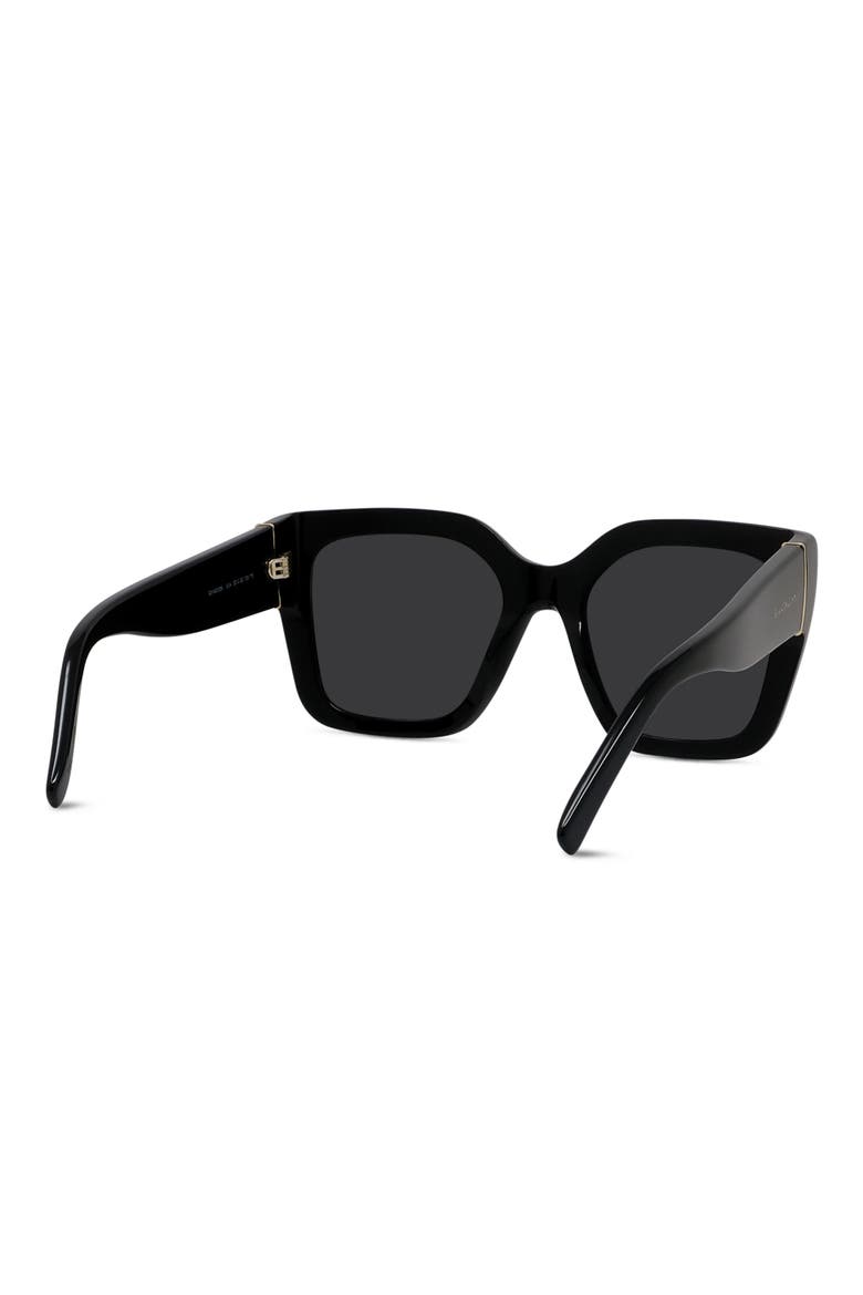Bold 53mm Square Sunglasses, Alternate, color, SHINY BLACK / SMOKE