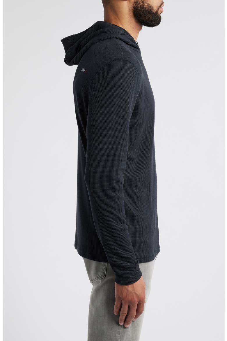 Brinson Waffle Pullover Hoodie, Alternate, color, BLACK