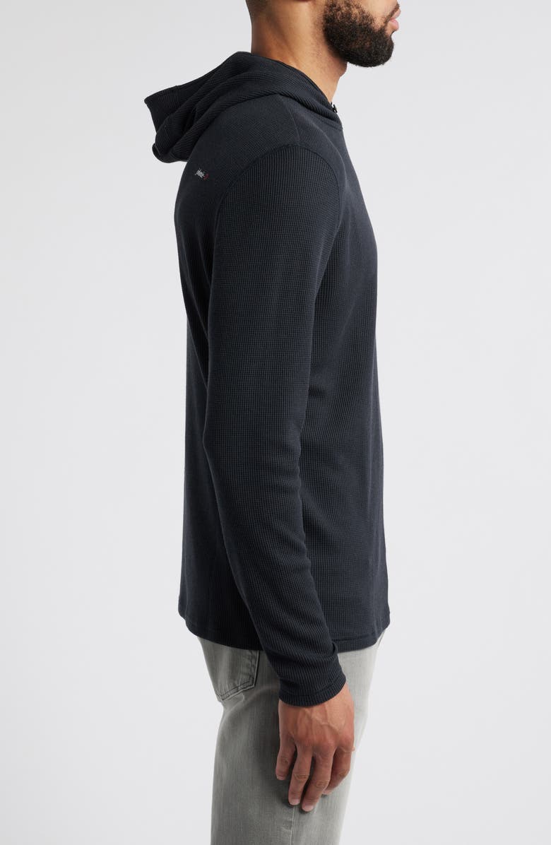 johnnie-O Brinson Waffle Pullover Hoodie, Alternate, color, Black