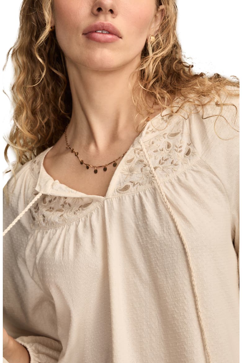 Embroidered Peasant Top, Alternate, color, WHISPER WHITE