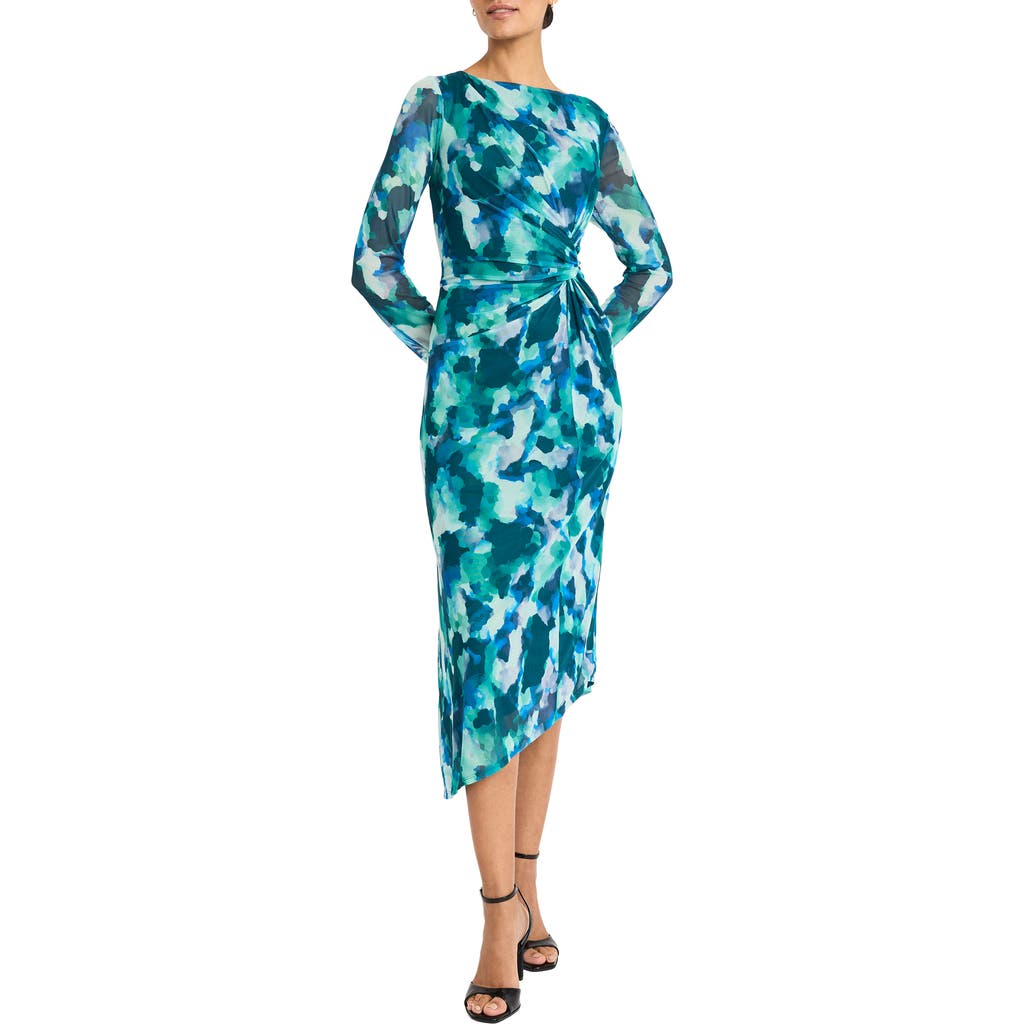 Maggy London Asymmetric Long Sleeve Dress