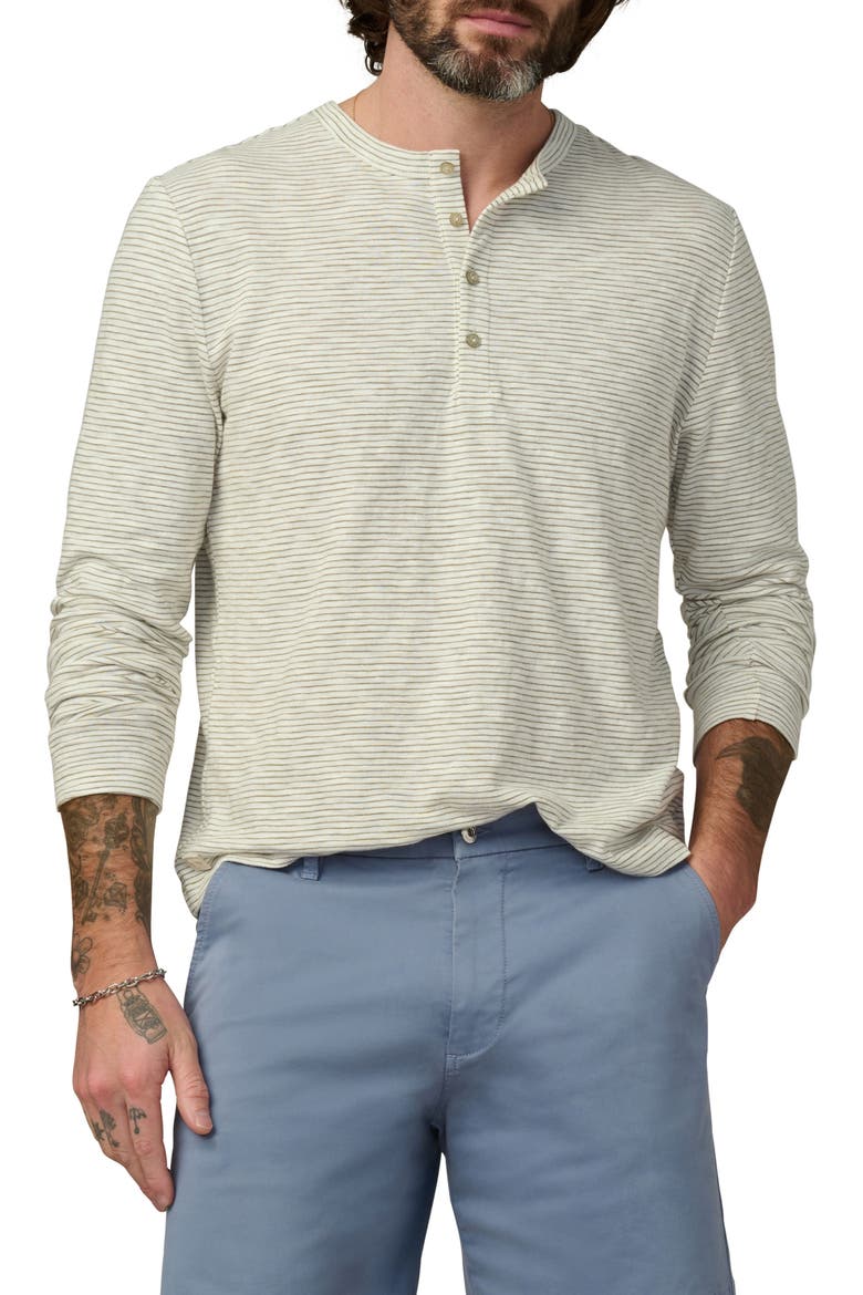 Stripe Long Sleeve Henley, Main, color, SEAGRASS