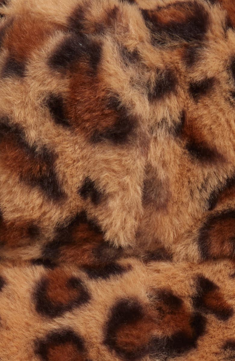 Stephan & Co. Kids' Leopard Print Faux Fur Bucket Hat & Gloves Set, Alternate, color,